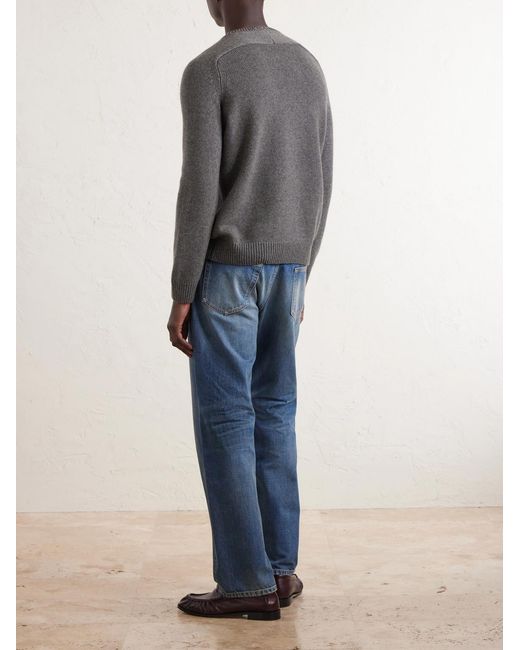 Saint Laurent Gray Cashmere And Wool-blend Sweater for men