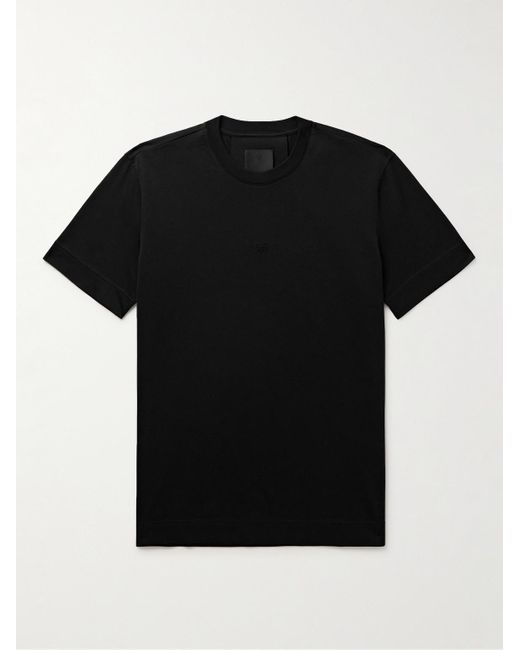 T-shirt in jersey di cotone con logo ricamato di Givenchy in Black da Uomo