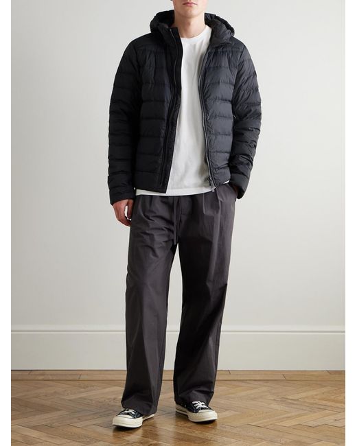 Canada Goose Black Crofton Logo-appliquéd Quilted Enduraluxe® Hooded Down Jacket for men