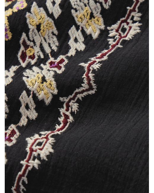 Isabel Marant Black Cikariah Embroidered Cotton-gauze Shirt for men
