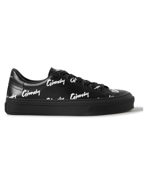 Givenchy City Sport Logo-print Leather Sneakers in Black for Men | Lyst