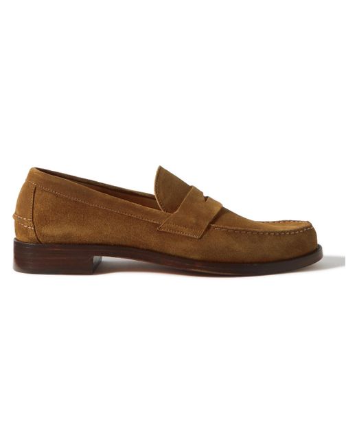 Sid Mashburn Brown Suede Penny Loafers for men