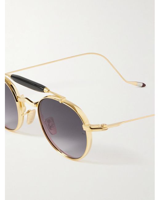 Jacques Marie Mage Metallic Dasan Round-Frame-Tone Beta Titanium And Acetate Sunglasses for men