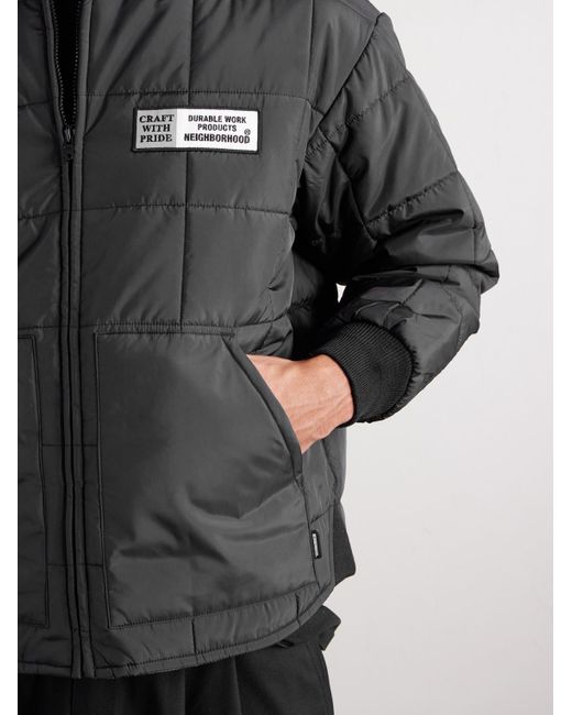 Neighborhood Black Reversible Padded Shell Jacket for men