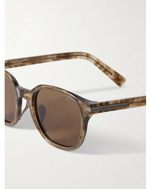 Zegna Multicolor Round-Frame Acetate Sunglasses for men
