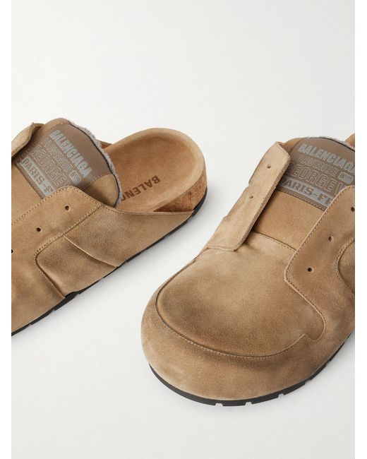 Balenciaga Natural Dumbo Suede Mules for men