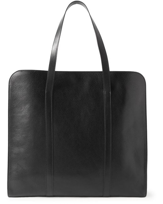 The Row Black Ben Full-grain Leather Tote Bag for men