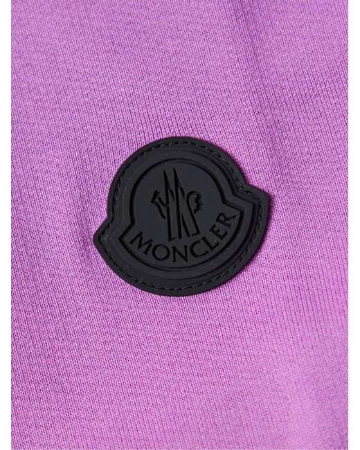 Moncler Purple Logo-Print Cotton-Jersey Sweatshirt for men