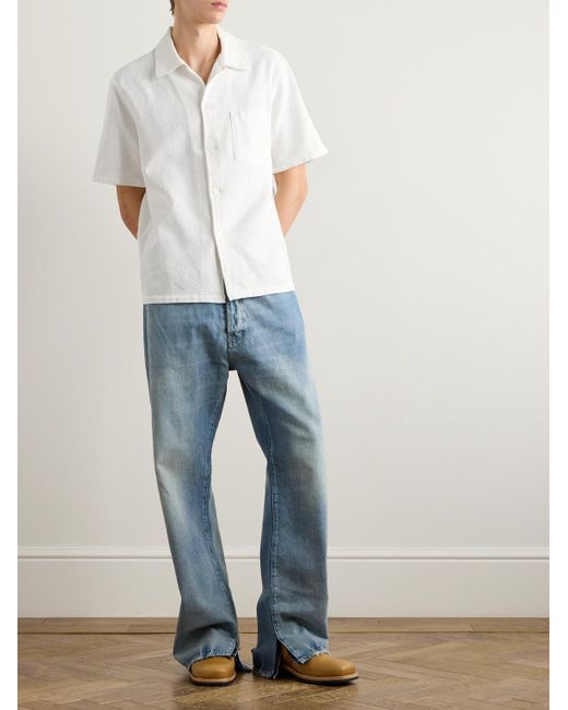 Our Legacy White Camp-Collar Cotton Shirt for men