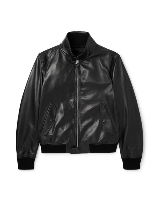 Tom Ford Black Leather Jacket for men