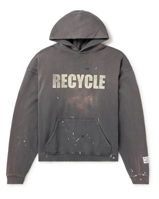 GALLERY DEPT. Gray 90's Recycle Distressed Printed Cotton-jersey Hoodie for men