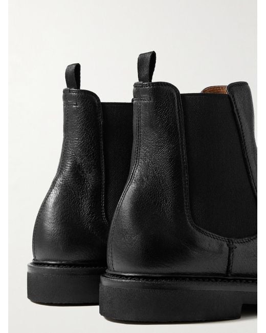 Officine Creative Black Hopkins Flexi 204 Glossed Deerskin Chelsea Boots for men