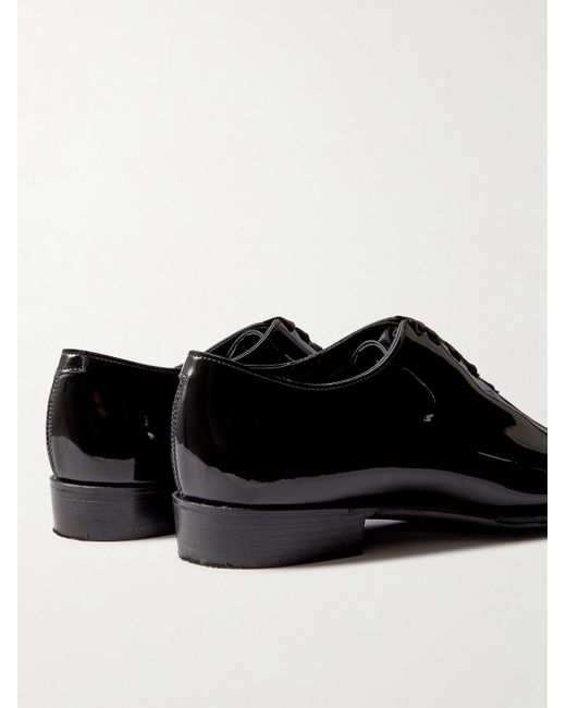 George Cleverley Black Merlin Whole-Cut Patent-Leather Oxford Shoes for men