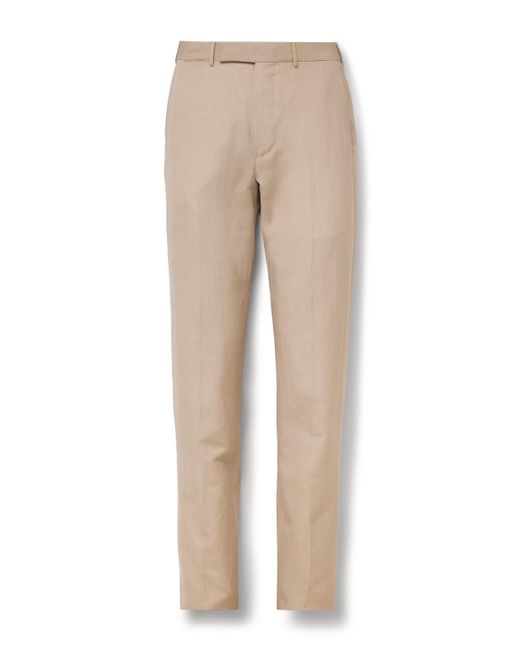 Zegna Natural Trofeo Slim-fit Wool And Linen-blend Suit Trousers for men