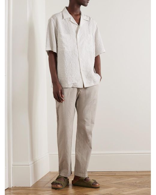 Barena White Solana Striped Modal-blend Seersucker Shirt for men