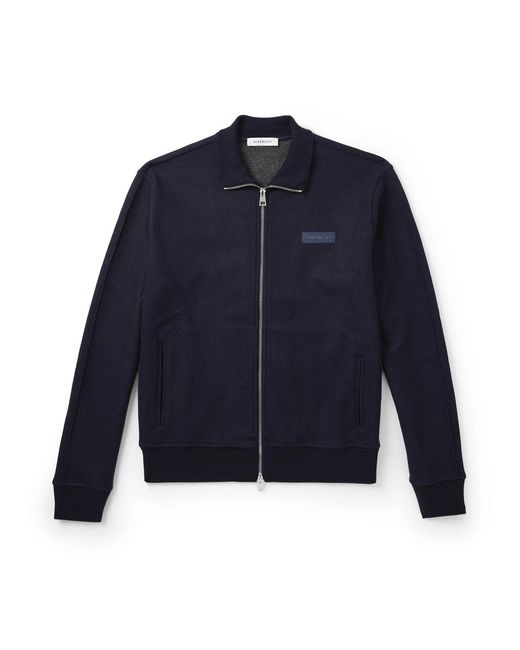 Givenchy Blue Logo-appliquéd Wool-blend Track Jacket for men