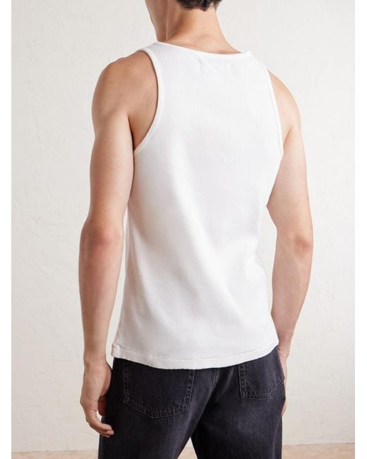 Corridor NYC White Ribbed Cotton Tank Top for men