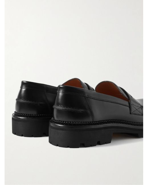 Mr P. Black Jacques Leather Penny Loafers for men