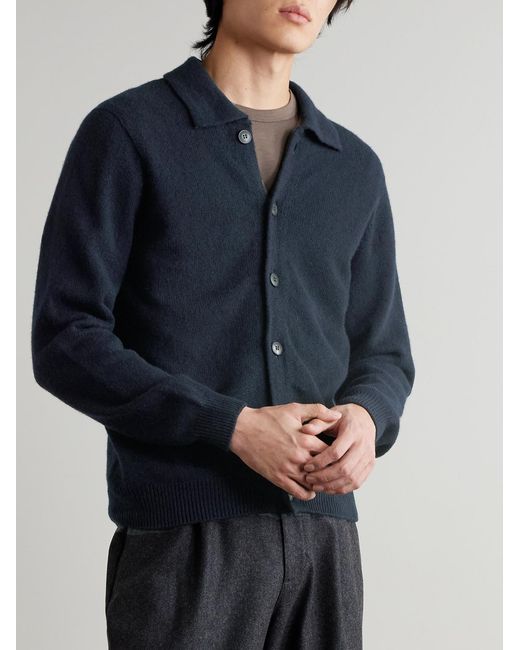 Sunspel Blue Wool Cardigan for men