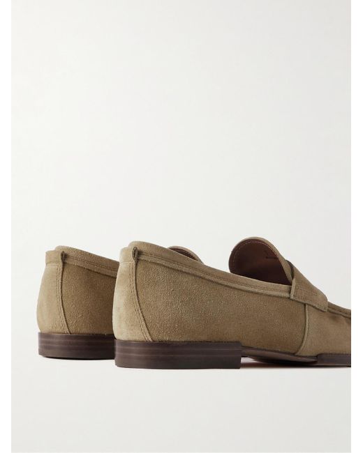 Tod's Brown Suede Penny Loafers for men