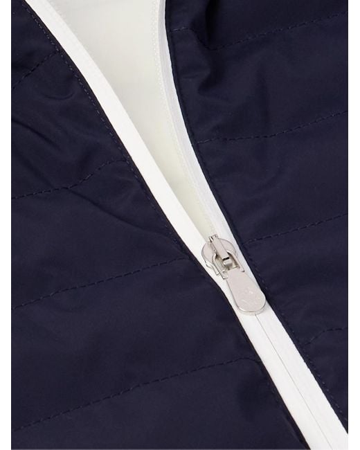 Brunello Cucinelli Daunenweste aus gestepptem Shell mit Logostickerei in Blue für Herren