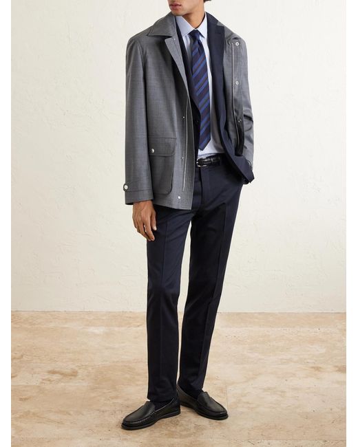 Boglioli Blue Lyocell And Cotton-blend Twill Suit Jacket for men