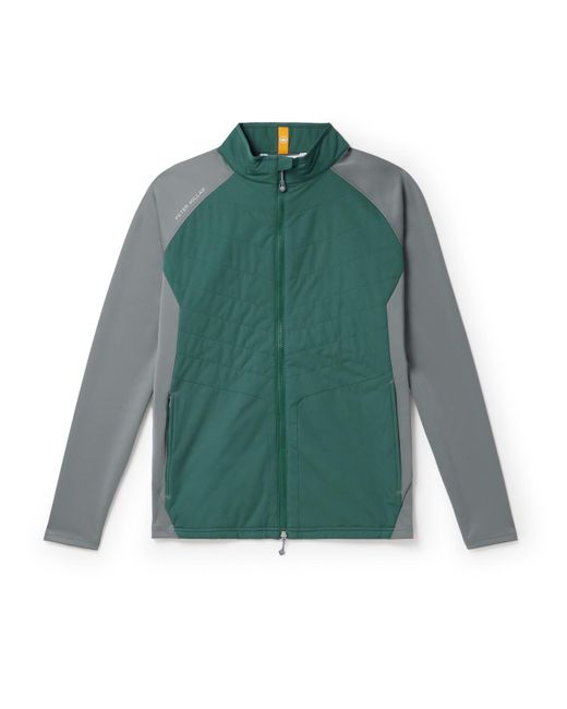 Peter Millar Green Merge Elite Hybrid Quilted Shell And Jersey Golf Jacket for men
