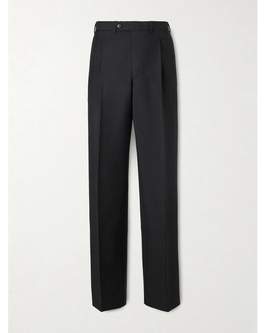 Saman Amel Black Amo Straight-leg Wool And Mohair-blend Suit Trousers for men