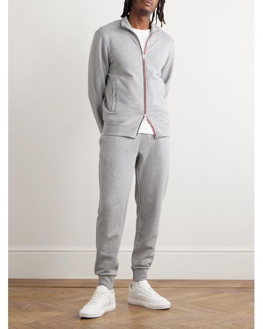Moncler Gray Logo-appliquéd Cotton-jersey Sweatpants for men