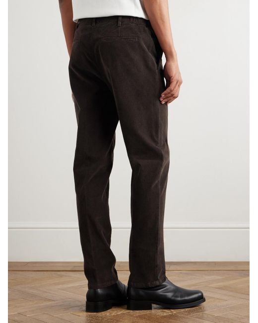 Altea Brown Dumbo Straight-leg Stretch-cotton Corduroy Trousers for men