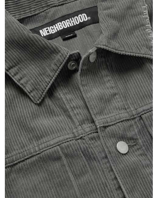 Neighborhood Gray Savage Cotton-Corduroy Trucker Jacket for men