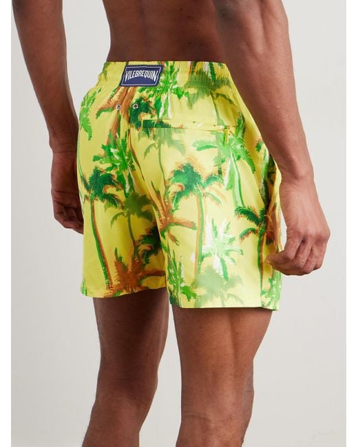 Vilebrequin Yellow Mahina Straight-Leg Mid-Length Recycled Swim Shorts for men