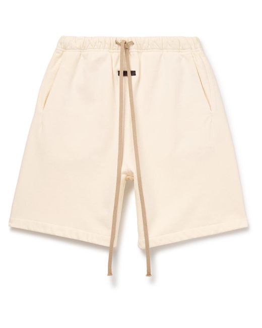 Fear Of God Natural Wide-leg Logo-appliquéd Cotton-jersey Drawstring Shorts for men