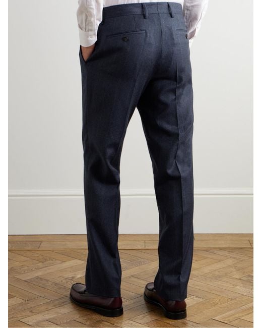 Pantaloni Gessati A Gamba Dritta di Mr P. in Blue da Uomo