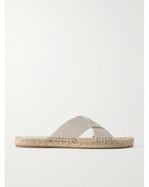 Zegna White Panarea Suede Sandals for men