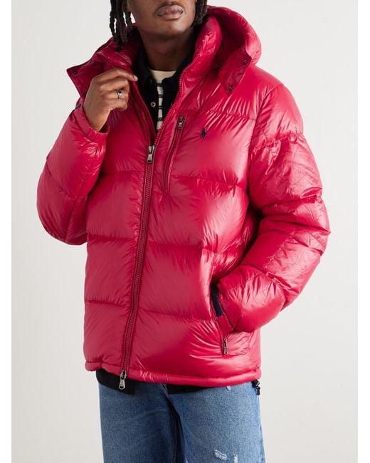 Polo Ralph Lauren Logo-Embroidered Quilted Recycled-Shell Hooded Down Jacket for men