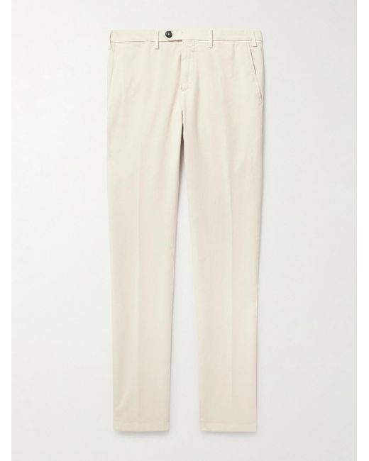 Canali Natural Slim-fit Straight-leg Garment-dyed Stretch-cotton Twill Chinos for men