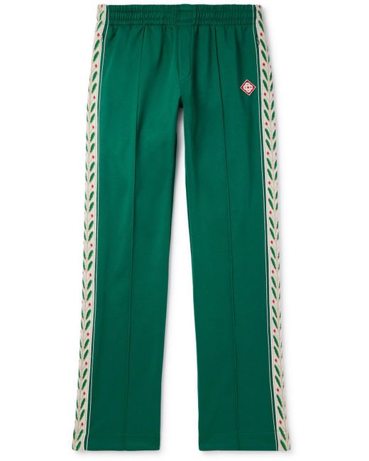 Casablancabrand Green Laurel Straight-leg Logo-appliquéd Jersey Sweatpants for men