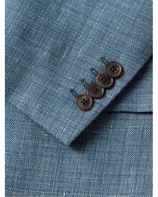 Blazer slim-fit in misto lana e lino di Paul Smith in Blue da Uomo