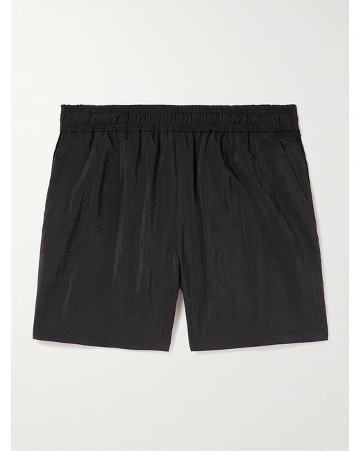SSAM Black Straight-Leg Silk-Blend Shorts for men