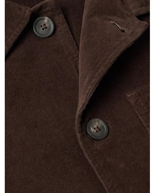Altea Brown Constantin Garment-Dyed Stretch-Cotton Corduroy Overshirt for men