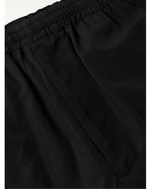 Auralee Black Tapered Super 120s Crinkled Wool-poplin Trousers for men