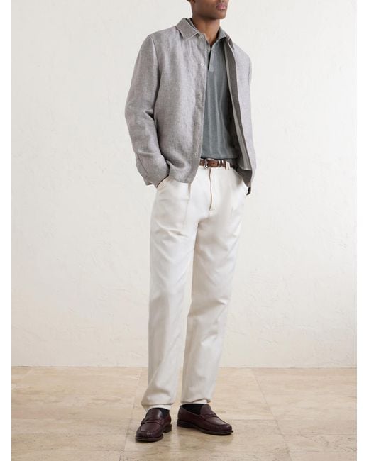 Brunello Cucinelli Gray Hemp And Linen-Blend Twill Blouson Jacket for men