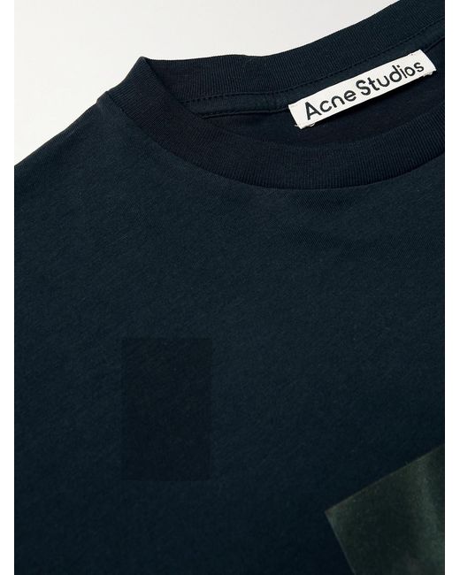 Acne Blue Edlund Logo-Print Cotton-Jersey T-Shirt for men