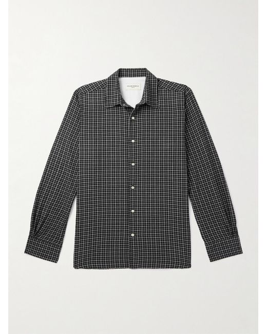Officine Generale Gray Giacomo Checked Cotton Shirt for men