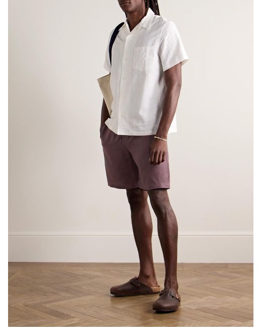 De Bonne Facture Purple Easy Straight-leg Linen Drawstring Shorts for men