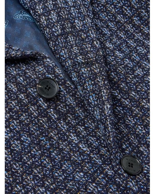 Etro Blue Soho Wool Overcoat for men