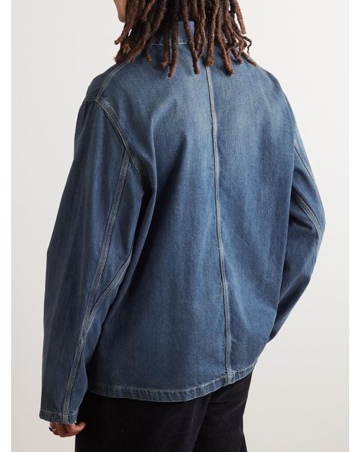 YMC Blue Labour Embroidered Denim Chore Jacket for men
