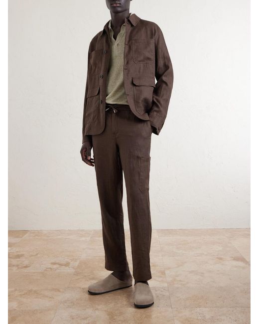 Mr P. Brown Linen Overshirt for men