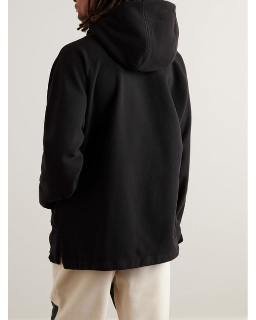 Folk Black Speedo Logo-Embroidered Recycled-Fleece Hoodie for men